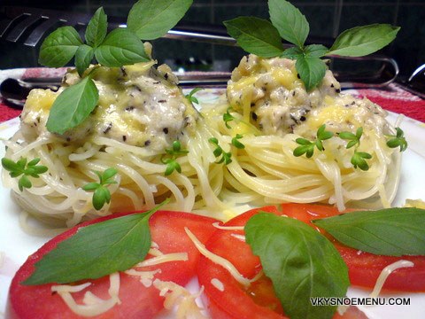паста с курятиной и орехами