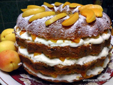 торт с абрикосами