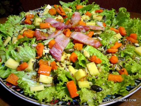 салат с тыквой и семечками