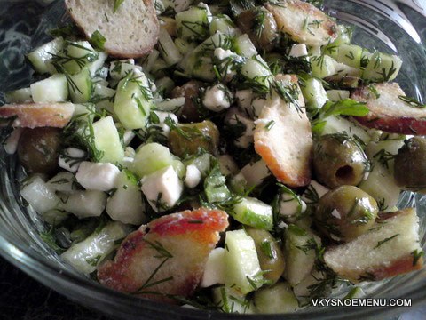 салат с огурцами