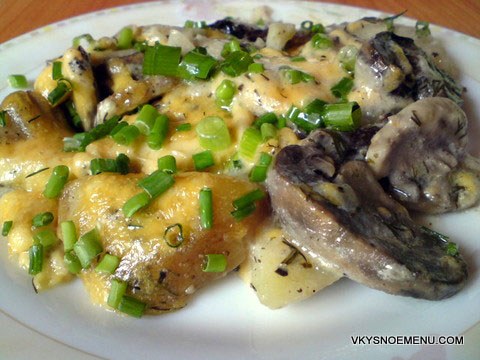 картофель с грибами