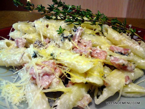 паста с беконом